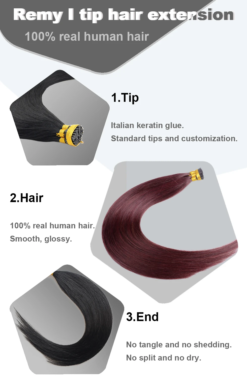 I tip hair extension I tip hair extension